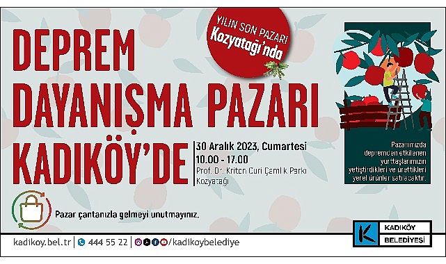 Deprem dayanışma pazarı 30 aralık kadıköy kozyatağı'nda