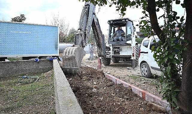 Yeni Mahalle'de kaldırım çalışmaları