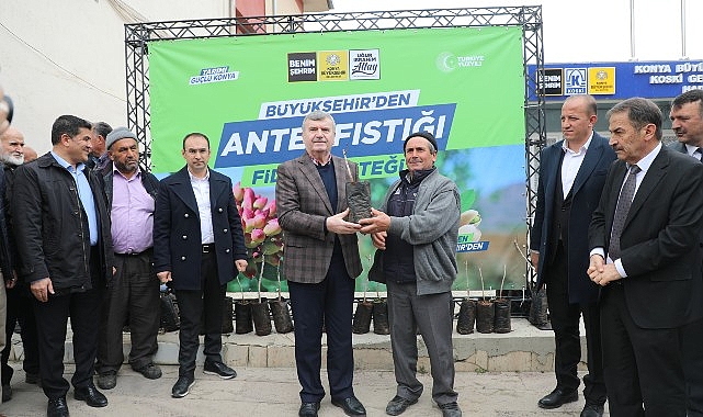 Konya Büyükşehir'den Yerköprü Havzasındaki Üreticiye Antep Fıstığı Desteği