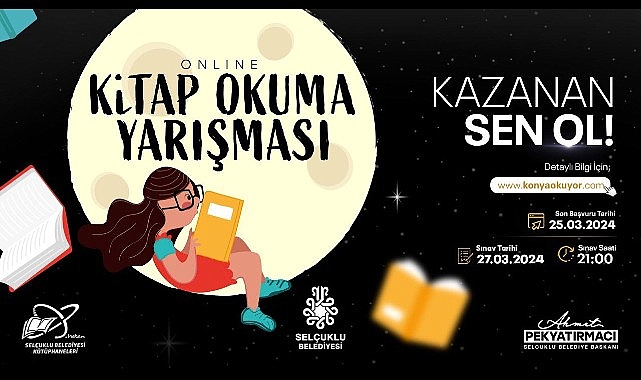 Selçuklu Belediyesi'nin geleneksel hale getirdiği ödüllü kitap okuma yarışmasının başvuruları devam ediyor