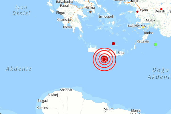 Akdeniz'de deprem meydana geldi