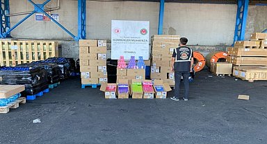 İstanbul Ambarlı Limanı'nda 30 milyon lira değerinde kaçak elektronik sigara ele geçirildi