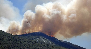 AKUT İzmir ve Manisa ekibi, Salihli'nin Çelikli Mahallesi'ndeki orman yangınını söndürdü