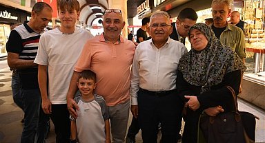 Başkan Büyükkılıç'tan Kazancılar Çarşısı’nda esnaf ve vatandaş ziyareti