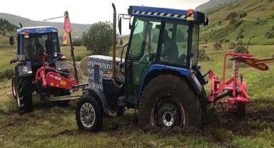 Ardahan'da sel suları köy yolları ve tarlalara zarar verdi