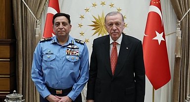 Cumhurbaşkanı Erdoğan, Pakistan Hava Kuvvetleri Komutanı Sidhu'yu ağırladı