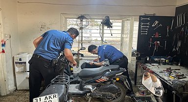İskenderun'da motosiklet tamircileri denetlendi