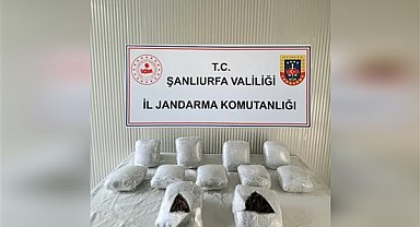 Şanlıurfa Jandarma Komutanlığı tarafından 12 bin 387 gram uyuşturucu ele geçirildi