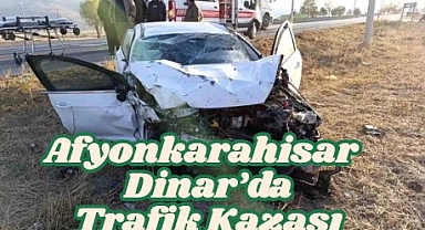 Dinar'da Otomobil Kazası: 2'si Çocuk 5 Yaralı