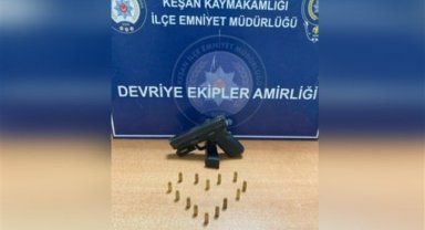 Edirne'de ruhsatsız tabanca ve fişek ele geçirildi