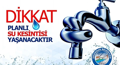 İscehisar'da Su Kesintisi Uyarısı