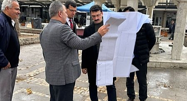 Başkan Koyuncu, Çarşı Camii Çevre Düzenlemesini İnceledi