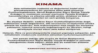 Cumhurbaşkanı Erdoğan'ın Ailesine Yapılan Çirkin Saldırılara AK Parti’den Sert Açıklama