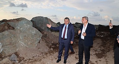 Arsin Yatırım Adası’nda tahkimat ve altyapı çalışmaları başladı