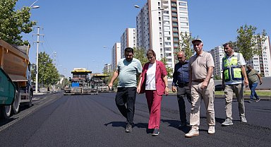 Bucak, Talaytepe Caddesi’ndeki asfalt çalışmalarını inceledi
