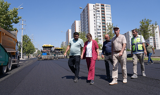 Bucak, Talaytepe Caddesi’ndeki asfalt çalışmalarını inceledi
