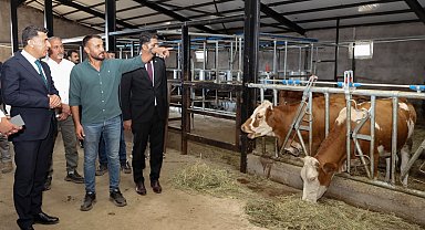 60 büyükbaş süt hayvanı kapasiteli modern tesis üretime katkı sağlıyor