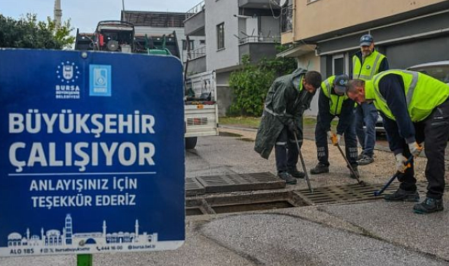 Bursa’da yoğun yağışa karşı ekipler teyakkuza geçti