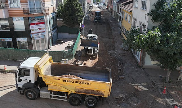 Derince'de cadde ve sokaklarda üstyapı çalışmaları sürüyor