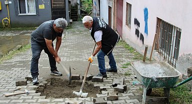Giresun Belediyesi yol ve kaldırım çalışmalarını sürdürüyor