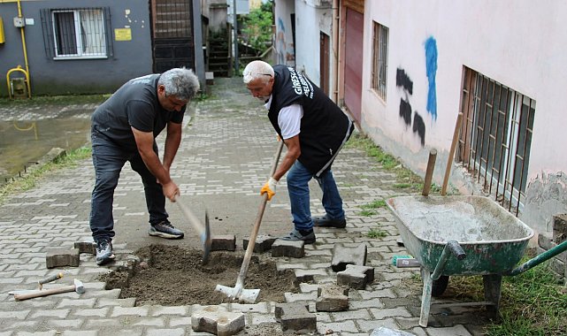 Giresun Belediyesi yol ve kaldırım çalışmalarını sürdürüyor