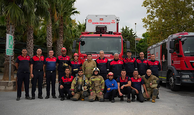 İzmir’de okulda yangın ve kurtarma tatbikatı gerçekleştirildi