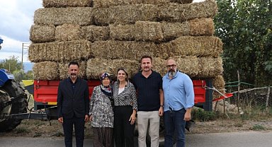 İzmit Belediyesi, yangında zarar gören üreticilere yem ve saman desteği verdi
