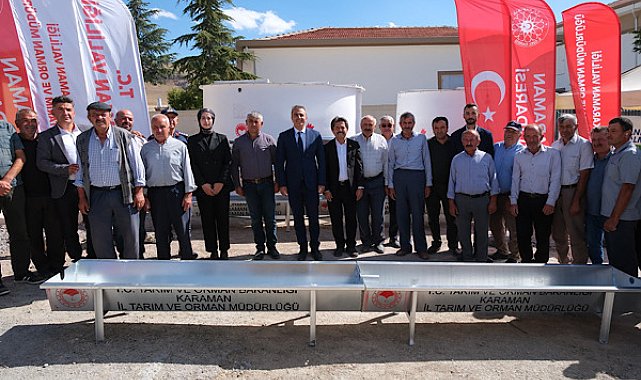 Karaman’da “Hayvanlar Susuz Kalmasın” projesi kapsamında Berendi köyüne destek
