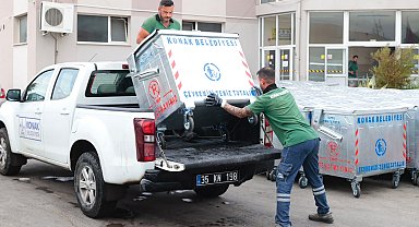 Konak’ta 200 yeni metal çöp konteyneri yerleştirildi