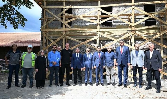 Tarihi Derbent Tren Garı’nda restorasyon çalışmaları incelendi