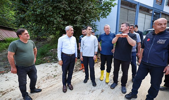 Vali Baydaş, yağıştan etkilenen Pazar ve İyidere’de incelemelerde bulundu
