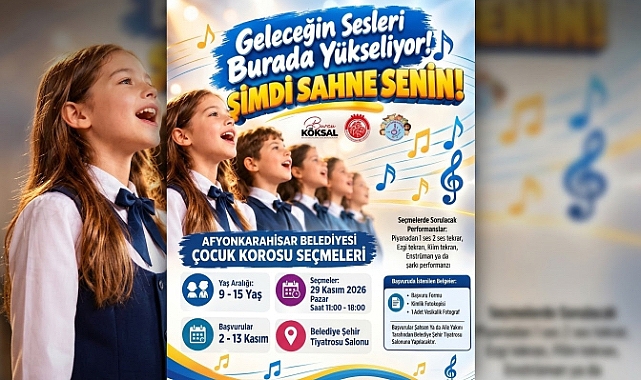 Afyon’da Geleceğin Yıldız Sesleri Aranıyor! Çocuk Korosu Seçmeleri Başlıyor