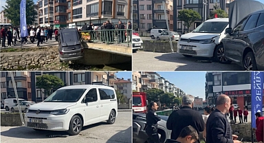 Afyon’da Okul Önünde Feci Kaza: Çarpışan Araç Dere Yatağına Uçtu