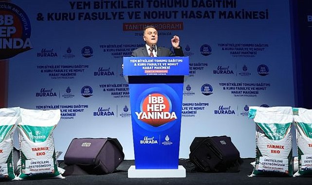 İBB’den çiftçilere 116 ton yem bitkisi tohumu ve hasat makinesi desteği