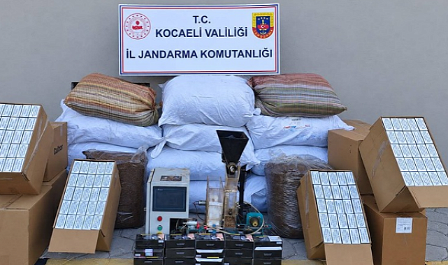 Kocaeli'de 1 milyon TL değerinde kaçak tütün ve makaron ele geçirildi