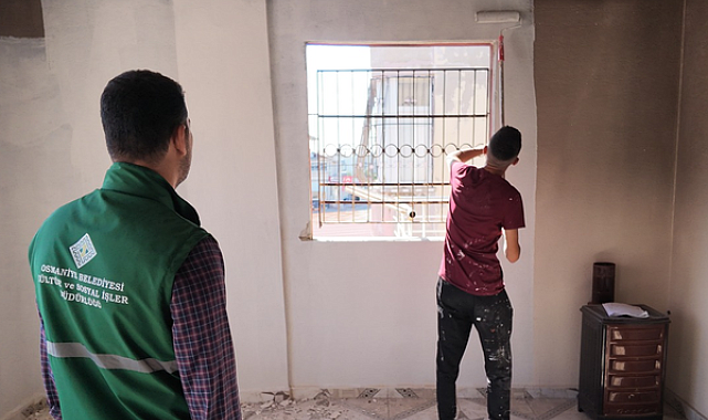 Osmaniye Belediyesinden yangından hasar gören evlere tadilat desteği