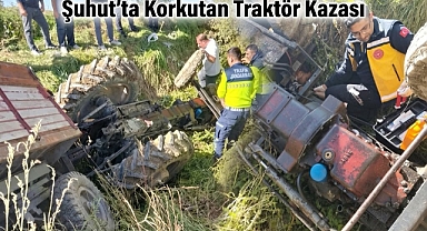 Şuhut’ta Korkutan Traktör Kazası: Devrilen Aracın Sürücüsü Yaralandı!