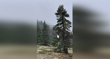 Uludağ’da kısa süreli kar yağışı görüldü